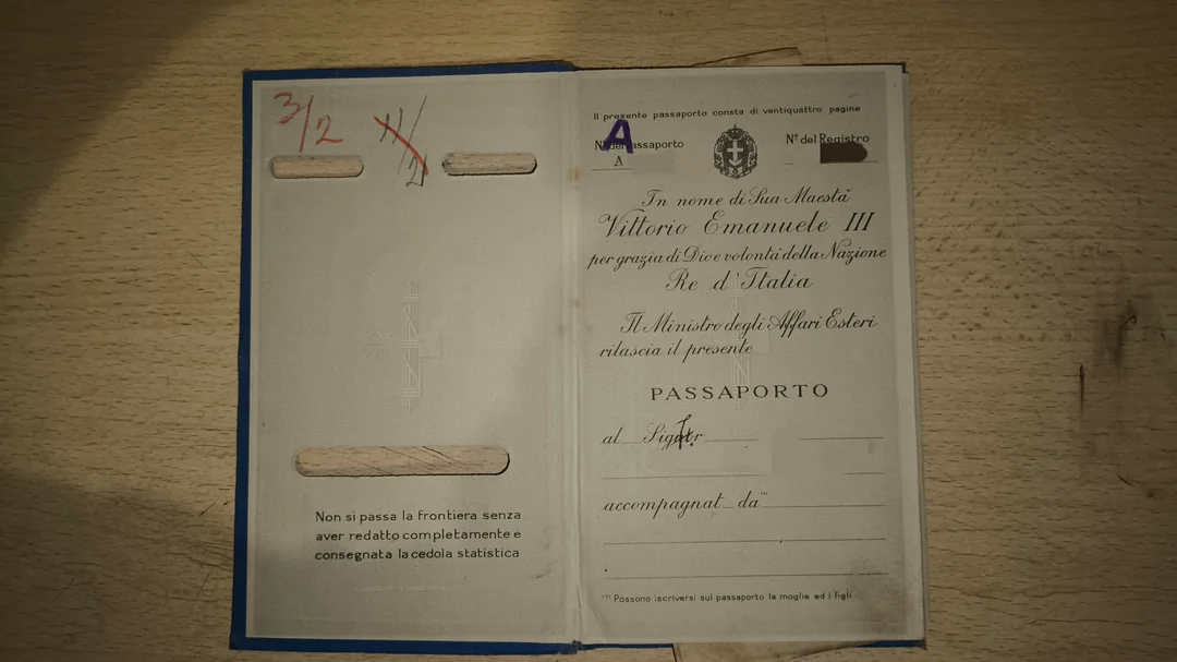 Passaporte italiano antigo